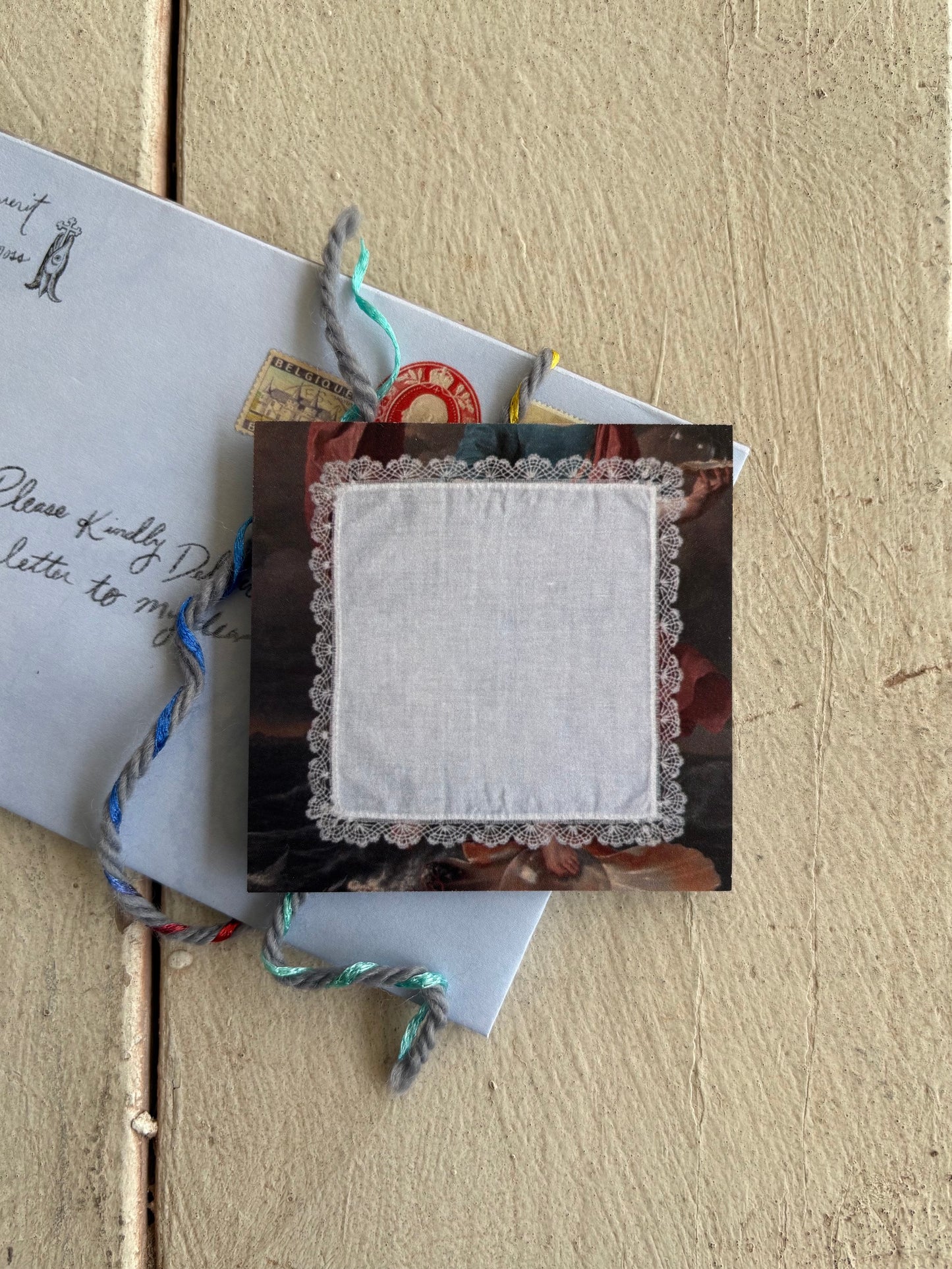 Doily with Boy Blowing Soap Bubbles Sticky Notes