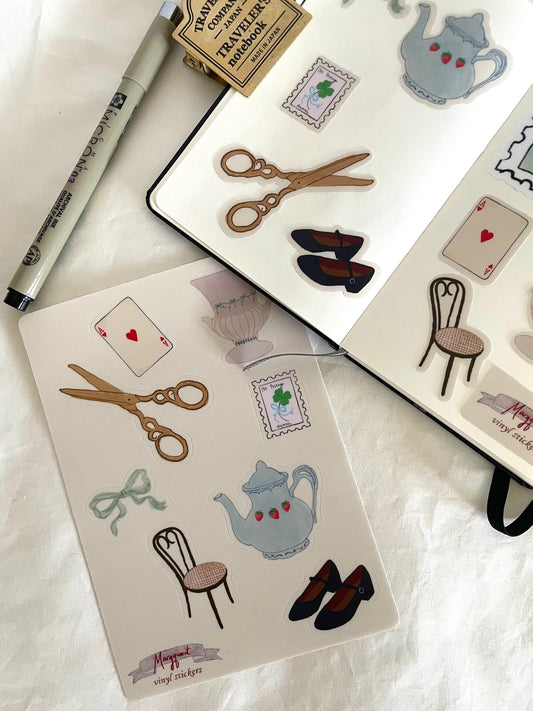 Favorite things vinyl sticker sheet